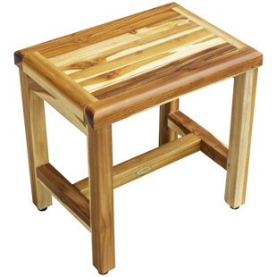 ECODECORS Earthy Teak Classic 18'' W Teak Shower Bench