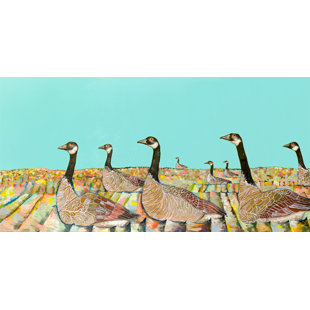 GREENBOX ART 'Golden Geese' by Eli Halpin Graphic Art on Wrapped Canvas