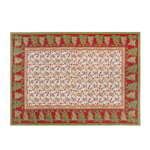 COULEUR NATURE Noel Red/Green/Orange Tablecloth - Rectangular