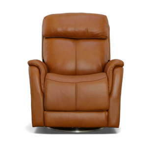 FLEXSTEEL View Leather Swivel Power Recliner