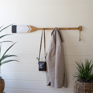 LONGSHORE TIDES Eltingville Solid Wood Wall 3 - Hook Wall Mounted Coat Rack