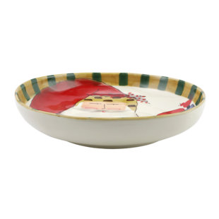 VIETRI Old St. Nick Round Shallow Bowl w/ Train