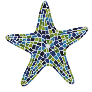 ROSECLIFF HEIGHTS Bupe 100% Cotton Non-Slip Absorbent Ultra Soft Machine Washable Beach style Star Bath Mat Runner