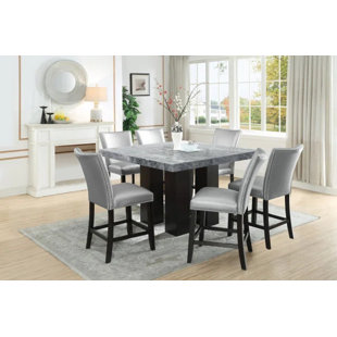 STEVE SILVER FURNITURE Marble Top Dining Set