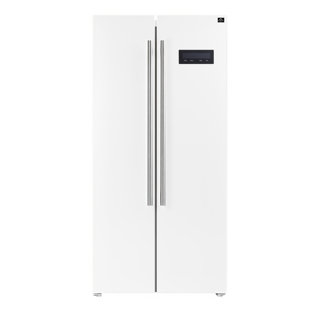 FORNO Salerno 33-inch Freestanding Side-by-Side Refrigerator, 15.6 cu.ft. with Antique Brass Handles