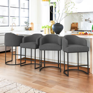 TRENT AUSTIN DESIGN® Alyce 27'' Counter Stool with Metal Frame (Set of 4)