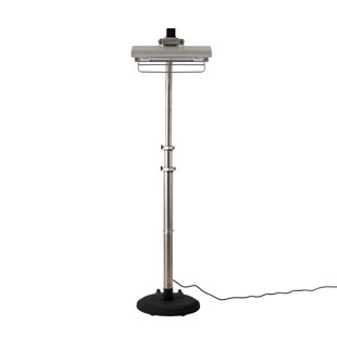 Fire Sense Offset Pole Mounted Infrared Patio Heater with Wheels 1500W Indoor Outdoor Cover Included