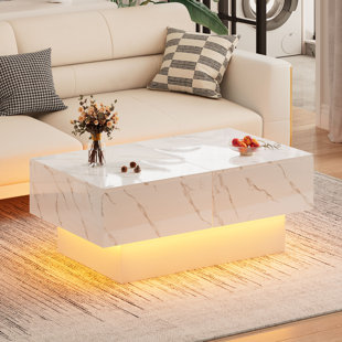 BRAYDEN STUDIO® Dawsey Extendable Coffee Table with LED Lights & Storage