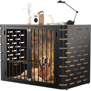 TUCKER MURPHY PET™ 41 Inch Large Dog Crate Furniture, No Screws Easy to Assemble, Chew-Resistant, Munos Rustic Brown