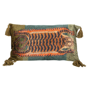 CREATIVE CO-OP Tassels Reversible Throw Pillow