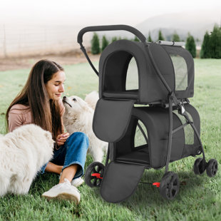 BRING HOME FURNITURE Folding Pet Stroller Cat Dog Carrier Cart