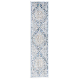 SAFAVIEH Dream Oriental Power Loom Polyester/Viscose Area Rug in Gray/Turquoise