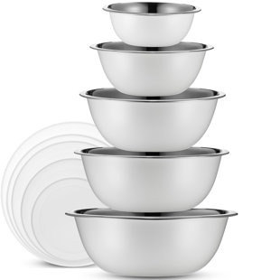 WHYSKO Stainless Steel 10 Piece Mixing Bowl Set (Set of 10)