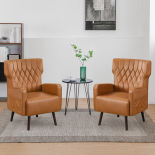 GEORGE OLIVER Ivo Upholstered Accent Chair (Set of 2)