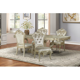 ROYAL CLASSICS Monique 5-Piece Extendable Solid Wood Dining Set in Champagne