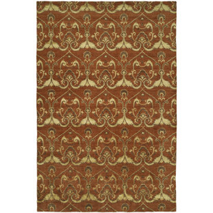 MERIDIAN RUGMAKERS Dumraon Ikat Hand Loomed Orange/Yellow Area Rug