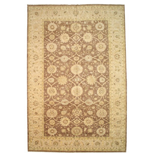 MERIDIAN RUGMAKERS Stylish and Durable Hand Knotted Natural Wool Geometric Indoor Brown Rectangle Area Rugs