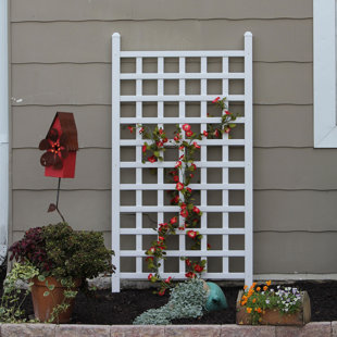 DURA-TREL INC Dura-Trel Country Garden 35 x 66 Inch Vinyl Outdoor Garden Patio Trellis