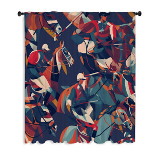 VISIONBEDDING Polo Window Curtains, Horse Blockout & Sheer Curtains - 1 Panel