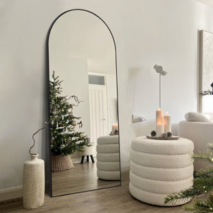 LATITUDE RUN® Corinn Arched Metal Full Length Mirror Floor Mirror and Wall Mirror