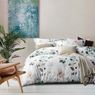 ABBIE HOME Egyptian Cotton Cotton Floral Duvet Cover Set