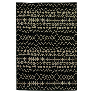 THREADBIND Abstract Black Area Rug