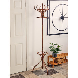 THREE POSTS Newburg Solid Wood Freestanding Coat Stand