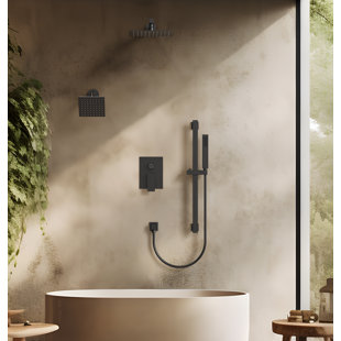 GRANDJOY AuroraRain 10" and 6" Wall Mount Rainfall Dual Shower Heads Handheld Shower Spray High Pressure