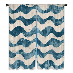 VISIONBEDDING Waves Window Curtains Nautical Seaside Vibes Drapes - 2 Panels