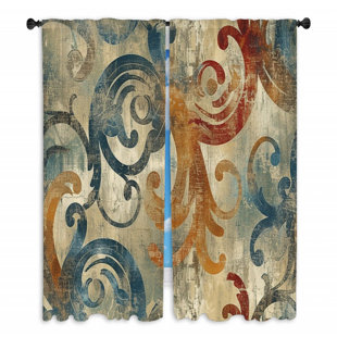 VISIONBEDDING Polyester Room Darkening Curtain Pair