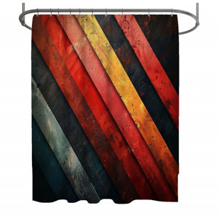 VISIONBEDDING Striped Shower Curtain