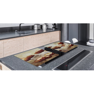 FESTIVE FIT HOME Cooktop Protector Gas & Electric Stove Cover - Rustic Poppies