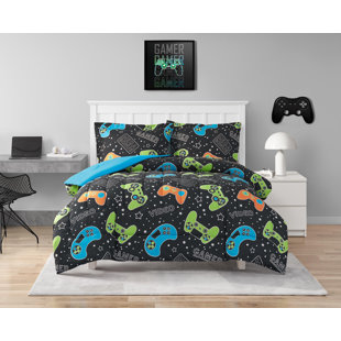 ALEX + BELLA Video Gamer Set Black Ultra Soft Microfiber Comforter Set