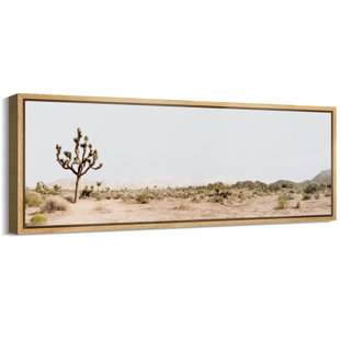 IDEA4WALL Cactus Desert "Joshua Tree Retro Bedroom Landscape Pictures Extra Large Framed Canvas Print Wall Art
