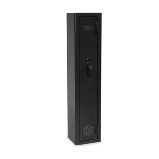 SPORTS AFIELD Home Defense 4-Gun Fireproof Biometric Lock Gun Safe, Black Textured Gloss Finish