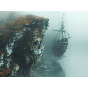 VISIONBEDDING Pirate Window Curtains, Landscape Sheer Curtain - 2 Panels (Set of 2)