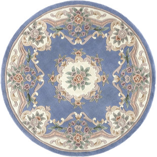 THE CONESTOGA TRADING CO. New Aubusson Traditional Light Blue Area Rug