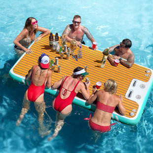 CONNSANN 8' x 5' Inflatable Floating Yacht Boat Dock (With Non-slip Mat)