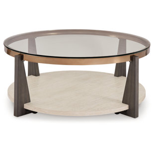 EVERLY QUINN Lowrine Glass Top Single Coffee Table