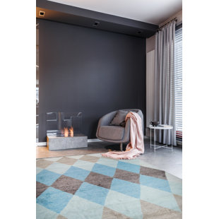 EORC Stylish Hand-Knotted Multicolor Transitional Contemporary Moroccan Rectangular Wool Area Rugs