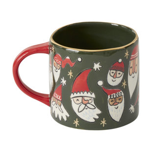 THE HOLIDAY AISLE® Okane Santas Mug 3.5"x 5"x 3.25"
