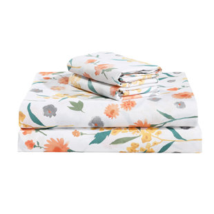 SAY YES BEDDING 100% Cotton Twill Floral Sheet Set