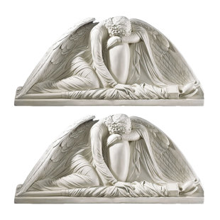 DESIGN TOSCANO Angel Weeping Pediment Wall Sculpture (Set of 2)