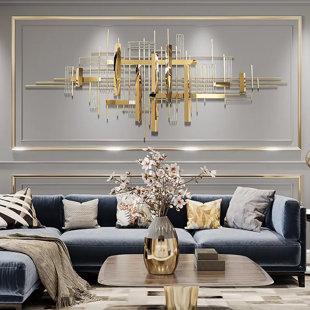 EVERLY QUINN Golden Metal Wall Sculpture