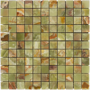 TILEVILLE 1" x 1" Multi Green Onyx Grid Mosaic Wall & Floor Tile