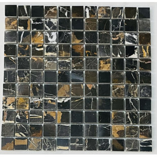 TILEVILLE Michael Angelo 1" x 1" Marble Natural Stone Grid Mosaic Sheet Wall & Floor Tile