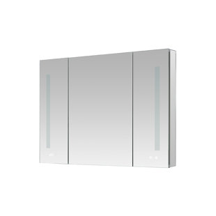 AQUADOM Signature Royale LED Medicine Cabinet, Defogger, LED 3X Makeup Mirror, Electrical Outlets