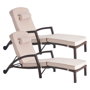 SANSTAR Outdoor Wicker Chaise Lounge Set