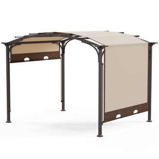 OUTOPEE 10.5 Ft. W x 8.5 Ft. D Metal Pergola with Canopy