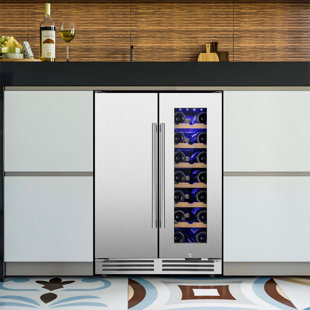 NIPUS Modern Series 24'' Dual Zone Wine & Beverage Refrigerator 20 Bottle&57 Can Built-in/Freestanding